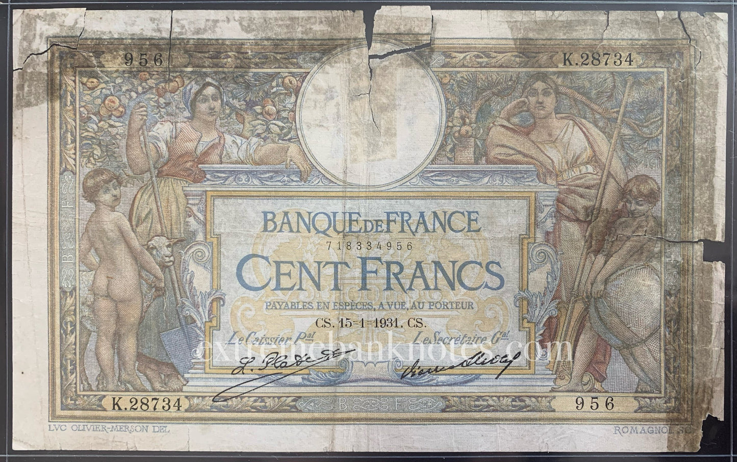 France 100 Francs 1936 P-78b fair