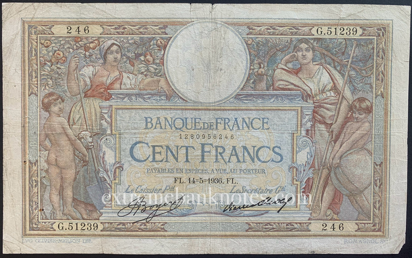France 100 Francs 1936 P-78c G