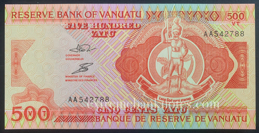 Vanuatu 500 Vatu ND (1993) P-5a UNC prefix AA
