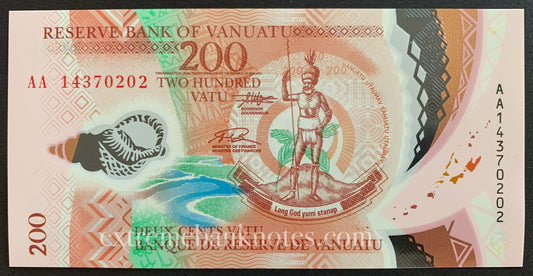 Vanuatu 200 Vatu ND (2014) P-12b UNC prefix AA