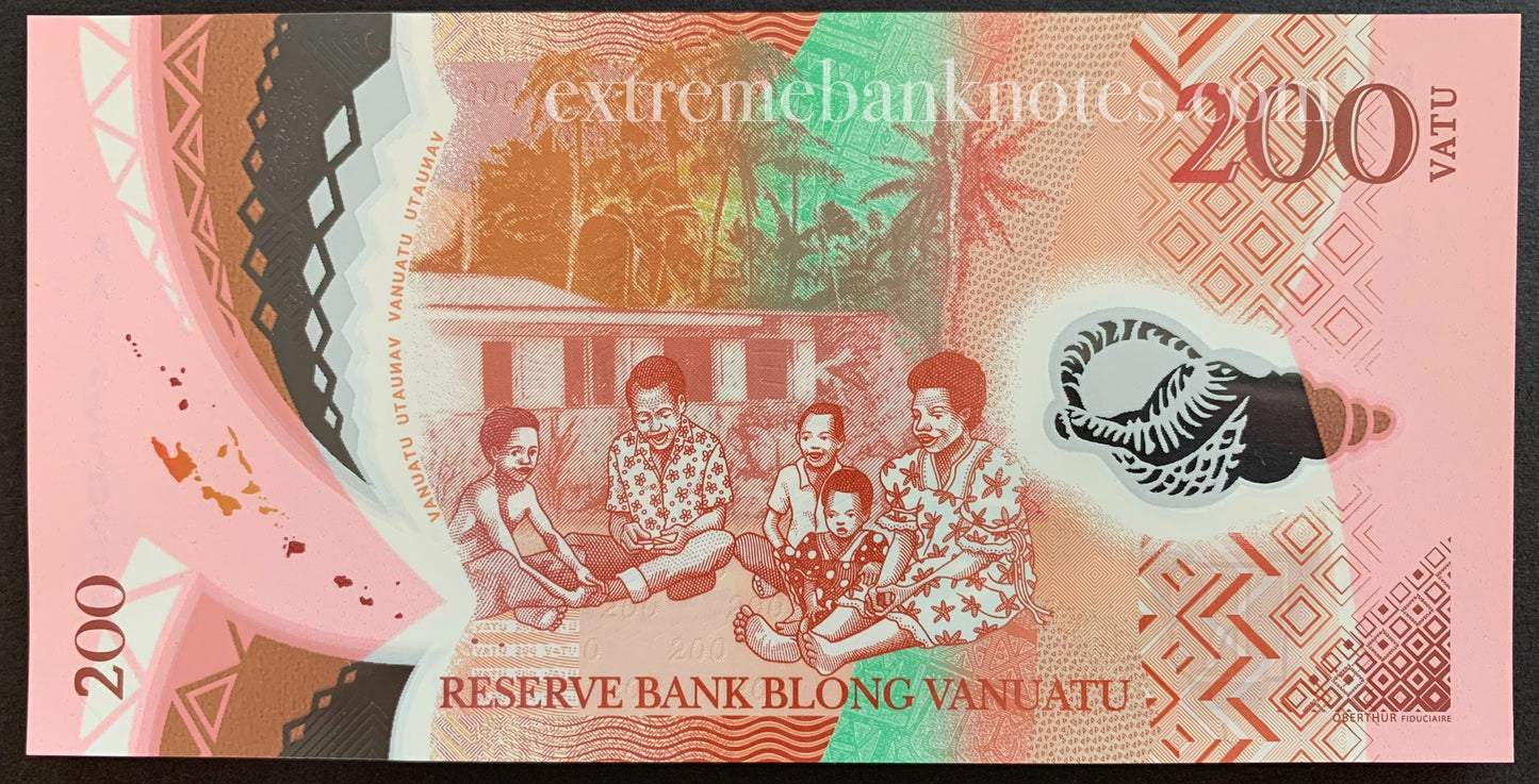 Vanuatu 200 Vatu ND (2014) P-12b UNC prefix AA