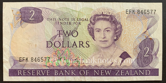 New Zealand 2 Dollars ND (1981-1985) P-170a VF