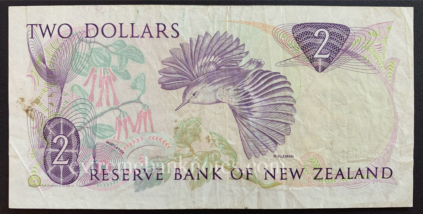 New Zealand 2 Dollars ND (1981-1985) P-170a VF
