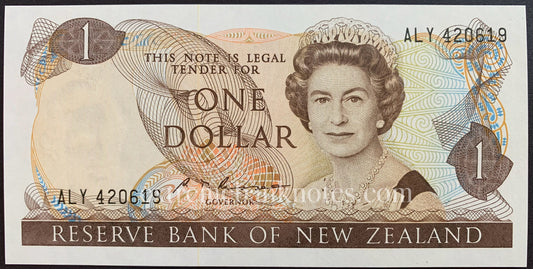New Zealand 1 Dollar ND (1985-1989) P-169b UNC