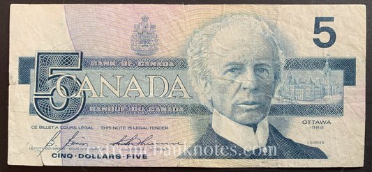 Canada 5 Dollars 1986 P-95c VG