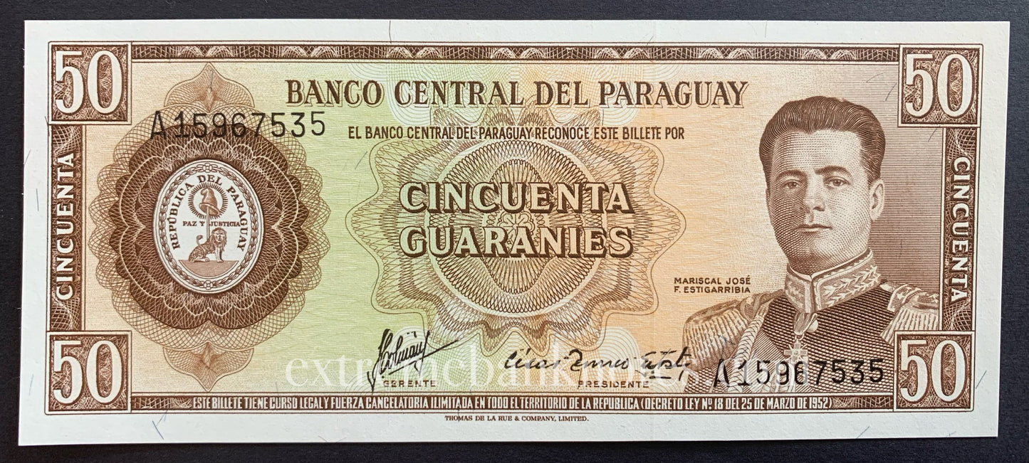 Paraguay 50 Guaranies ND (1963) P-197b UNC