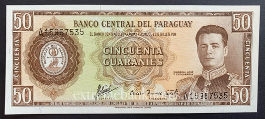 Paraguay 50 Guaranies ND (1963) P-197b UNC