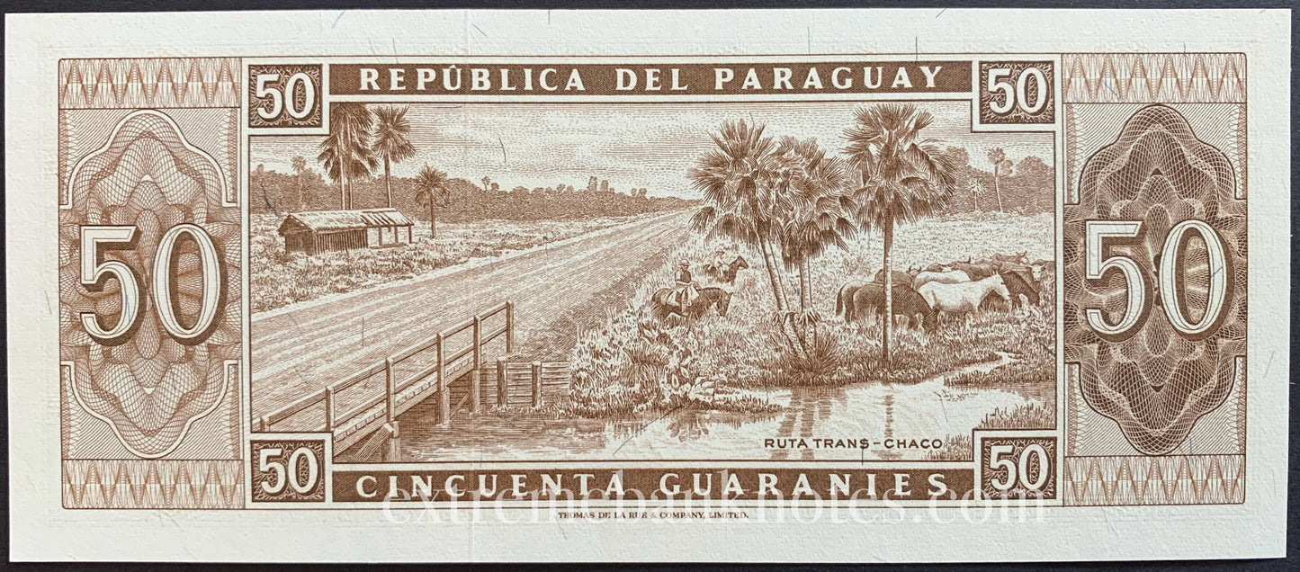 Paraguay 50 Guaranies ND (1963) P-197b UNC