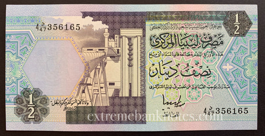 Libya 1/2 Dinar ND (1991) P-58c UNC