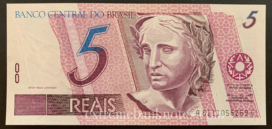Brazil 5 Reais ND (1999) P-244Ad UNC