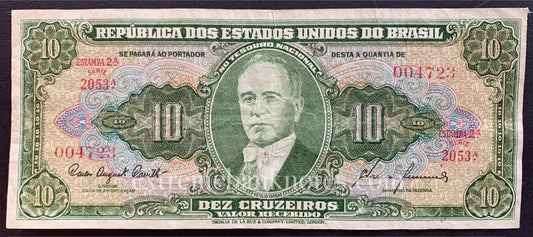 Brazil 10 Cruzeiros ND (1960) P-159f VF
