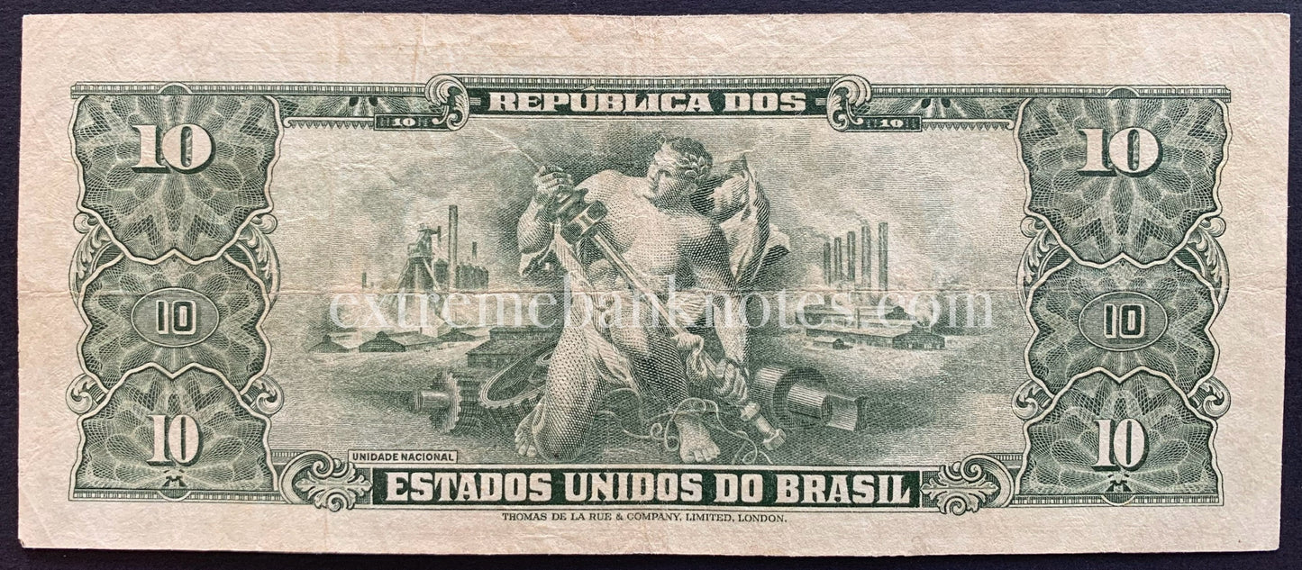 Brazil 10 Cruzeiros ND (1954) P-159b VF