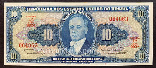 Brazil 10 Cruzeiros ND (1963) P-167b UNC