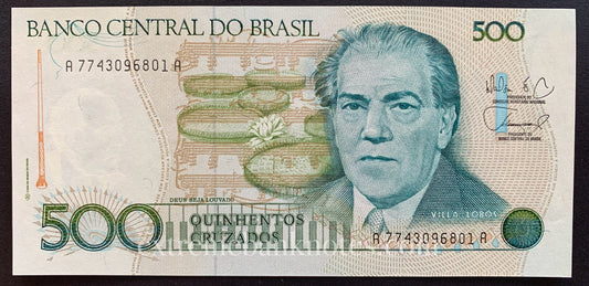 Brazil 500 Cruzados ND (1988) P-212d UNC