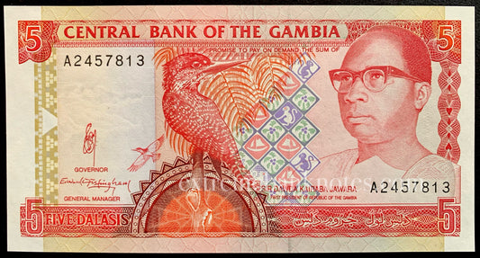 Gambia 5 Dalasis ND (1991-1995) P-12a UNC