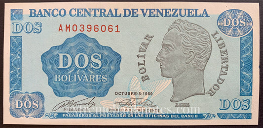 Venezuela 2 Bolivares 1989 P-69 UNC