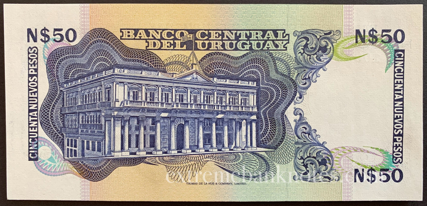 Uruguay 50 Nuevos Pesos ND (1989) P-61A UNC