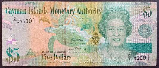 Cayman Islands 5 Dollars 2010 P-39a VF