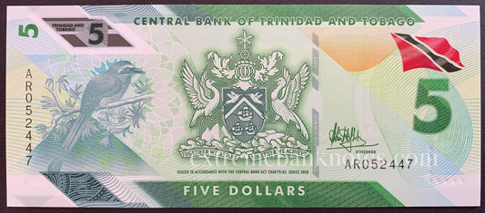 Trindad and Tobago 5 Dollars 2020 P-61a UNC