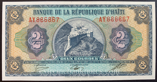 Haiti 2 Gourdes ND (1986-1988) P-245A UNC