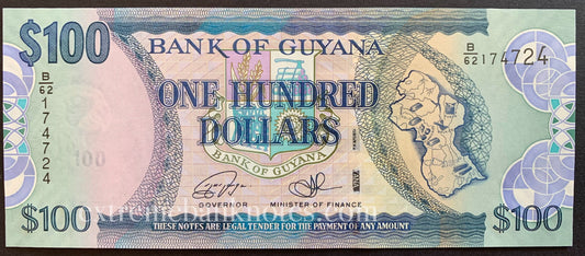 Guyana 100 Dollars ND (2016) P-36c UNC