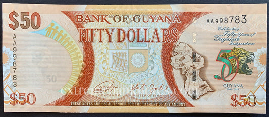 Guyana 50 Dollars 2016 P-41 UNC