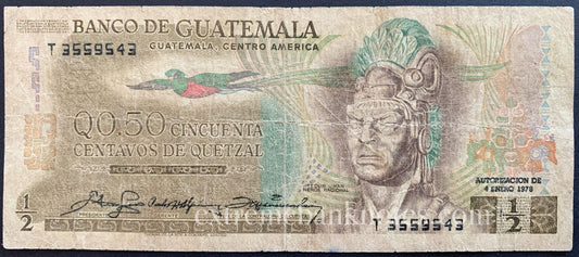 Guatemala 0.50 Quetzal 1978 P-58c F