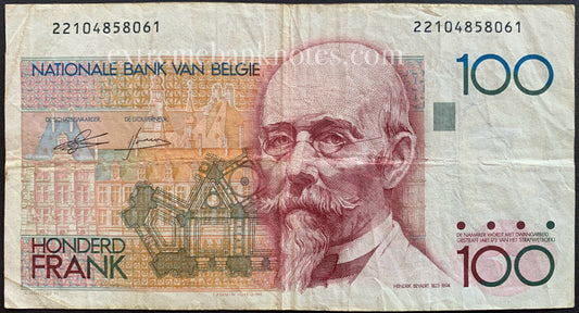 Belgium 100 Frank ND (1986-1989) P-142a VF