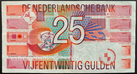 Netherlands 25 Gulden 1989 P-100 VF