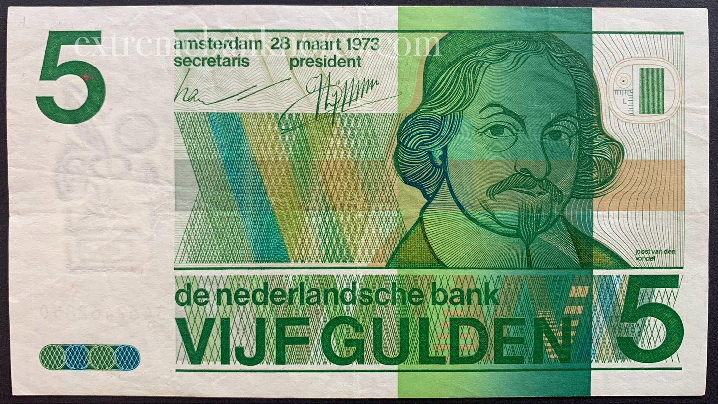 Netherlands 5 Gulden 1973 P-95 VF