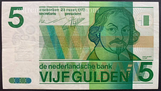 Netherlands 5 Gulden 1973 P-95 VF