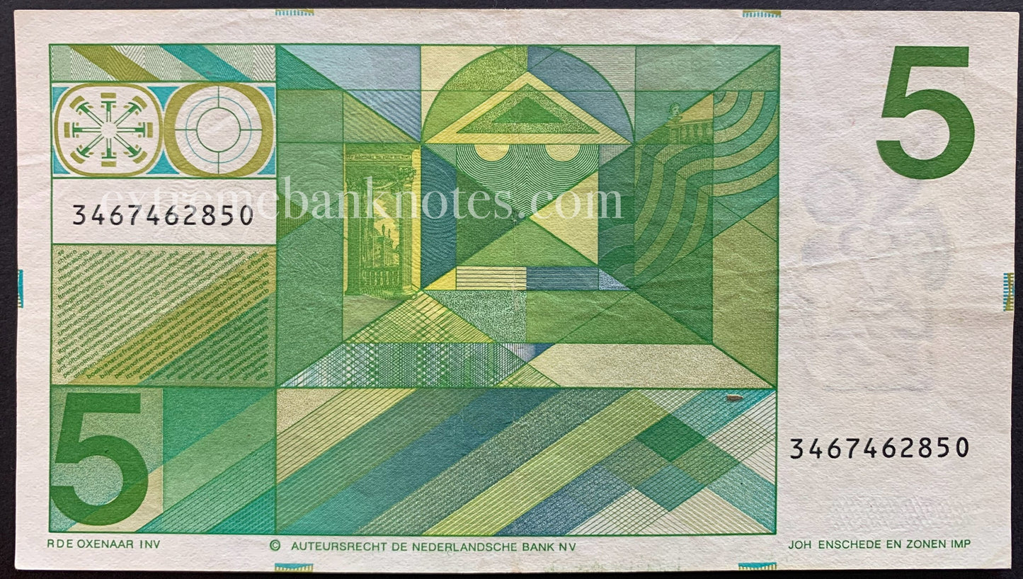 Netherlands 5 Gulden 1973 P-95 VF