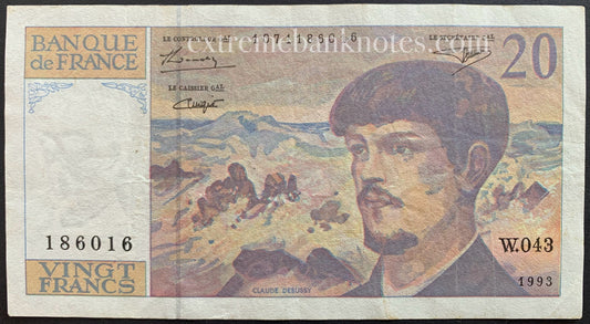 France 20 Francs 1993 P-151g VF