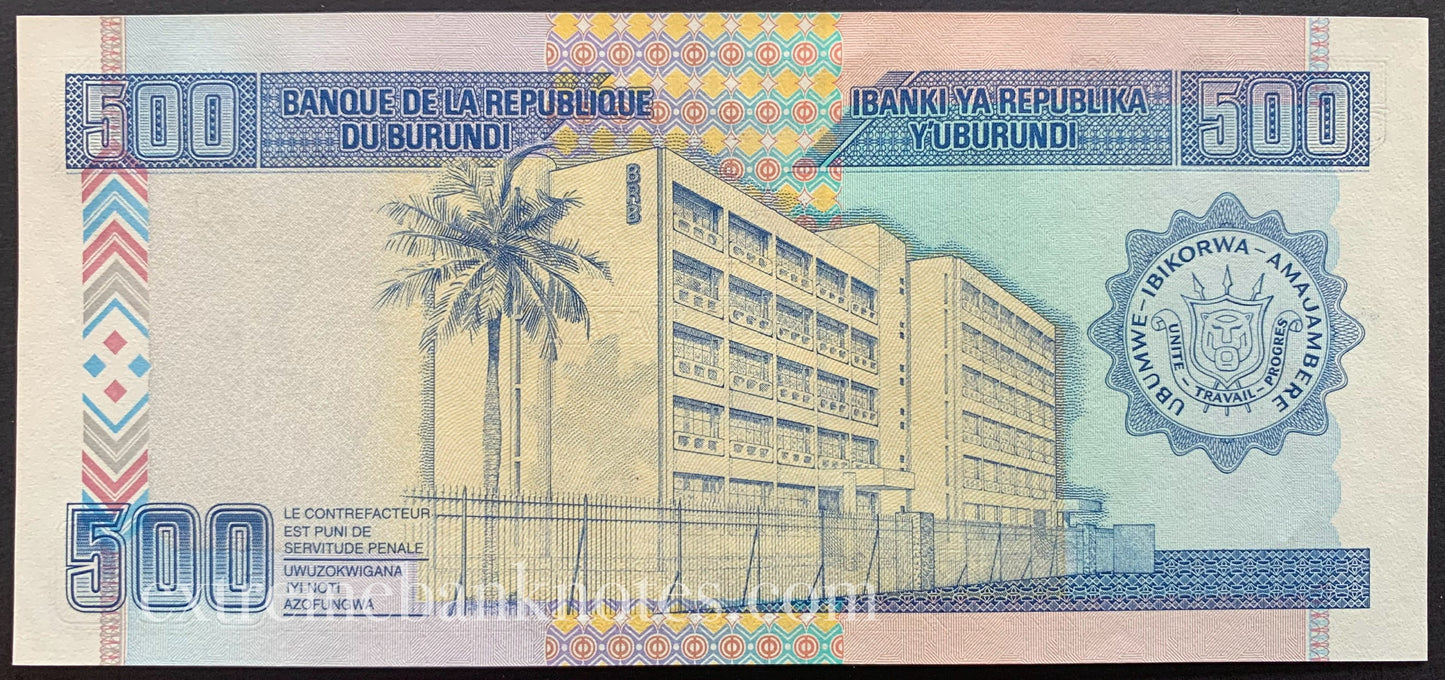 Burundi 500 Francs 2003 P-38c UNC