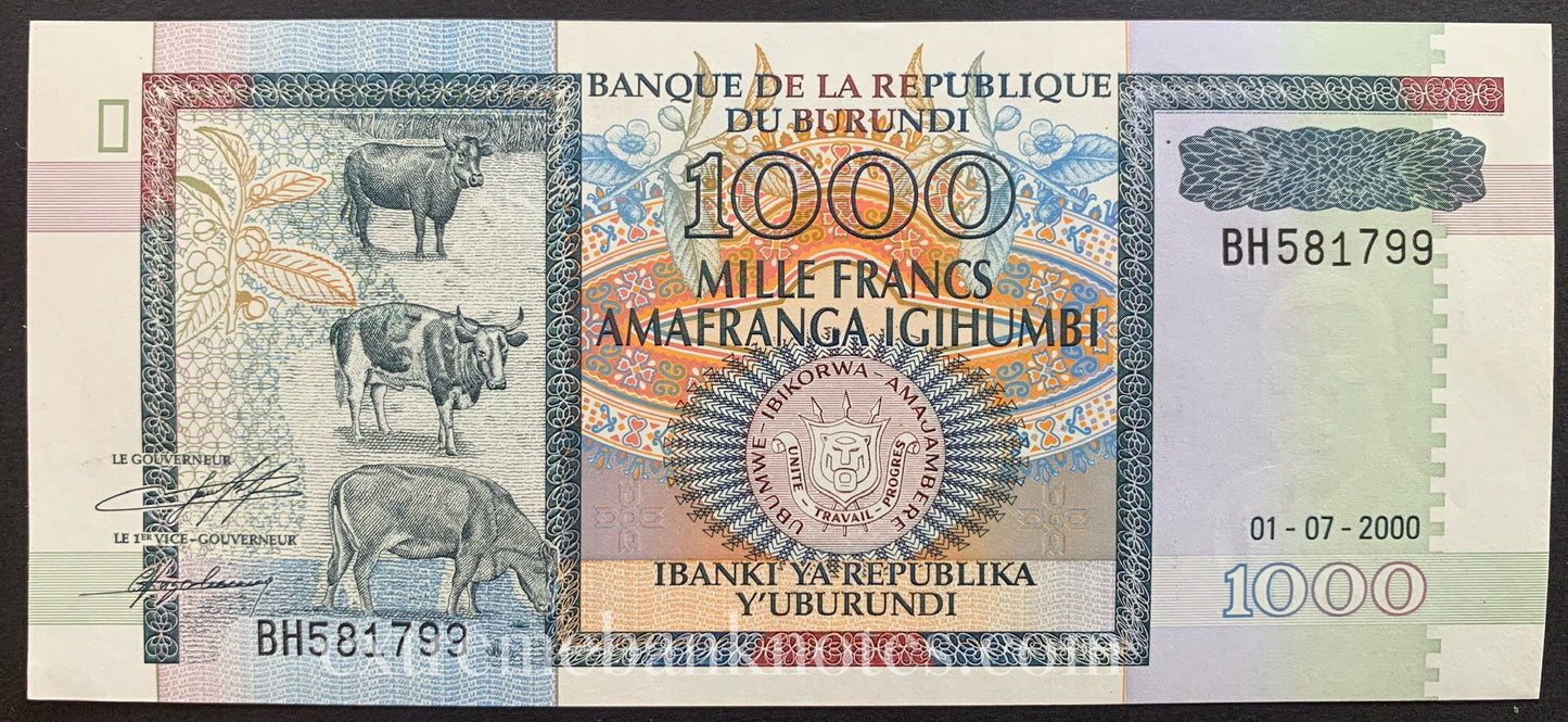 Burundi 1000 Francs 2000 P-39c UNC