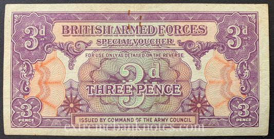 British Armed Forces 3 Pence ND (1946) P-M9 VF