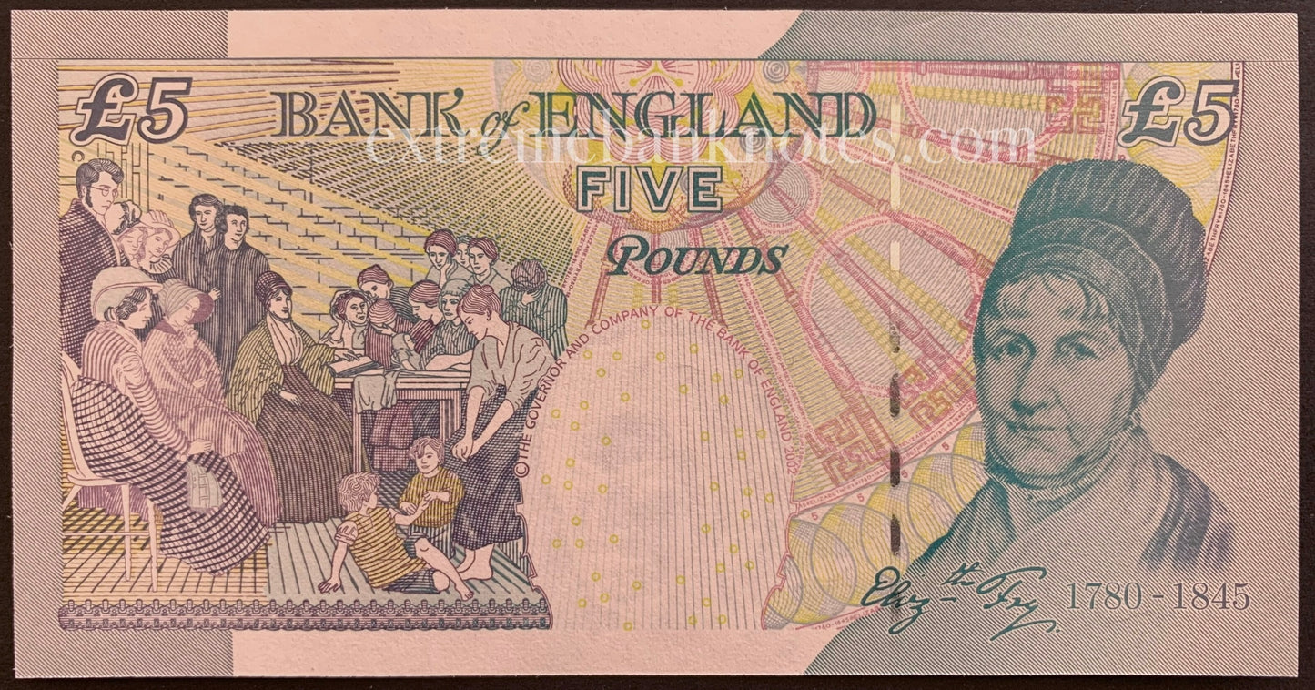 England 5 Pounds ND (2002) P-391a AUNC
