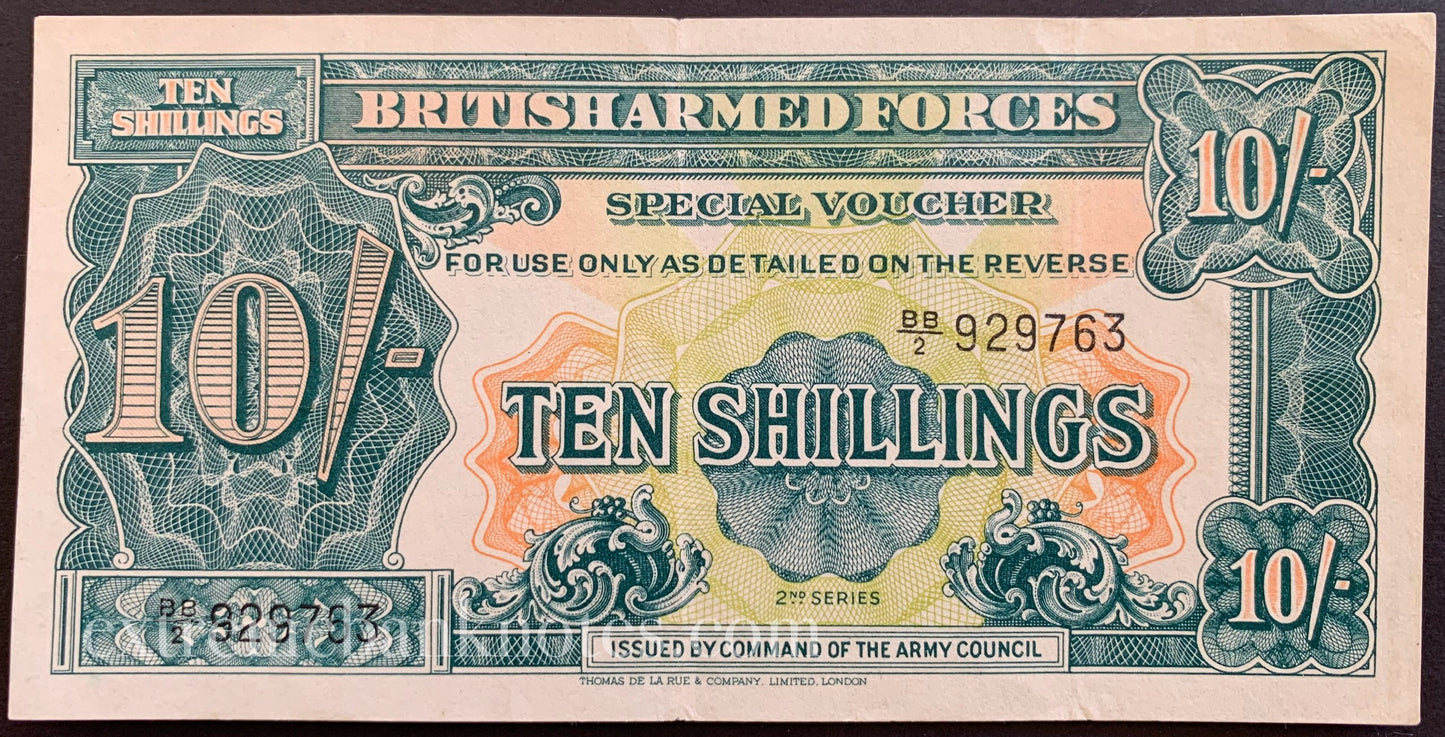 British Armed Forces 10 Shillings ND (1948) P-M21 VF