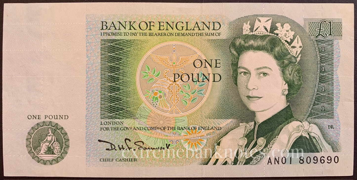 England 1 Pound ND (1981-1984) P-377b AUNC