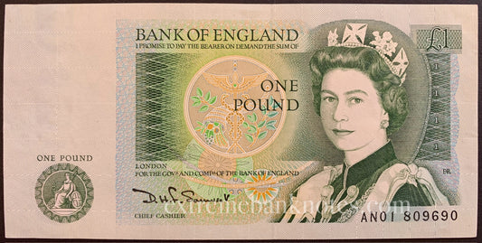 England 1 Pound ND (1981-1984) P-377b AUNC