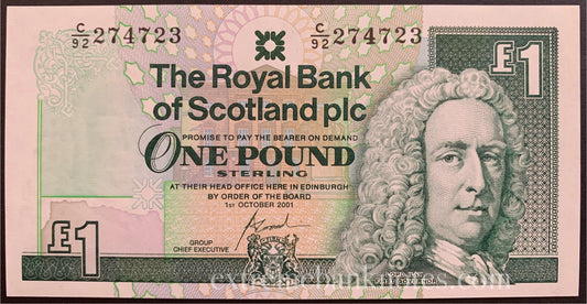 Scotland 1 Pound Sterling 2001 P-351e UNC