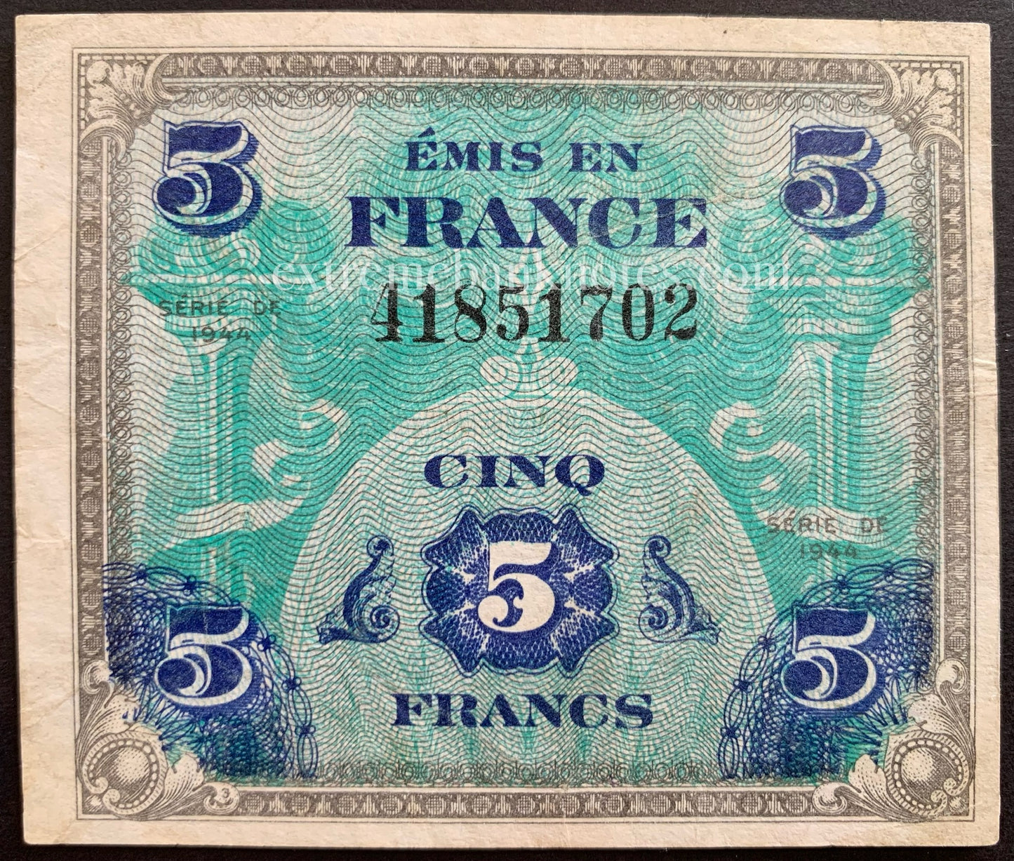 France Allied Military Currency 5 Francs 1944 P-115 VF