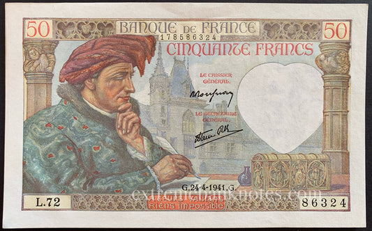 France 50 Francs 1941 P-93 XF