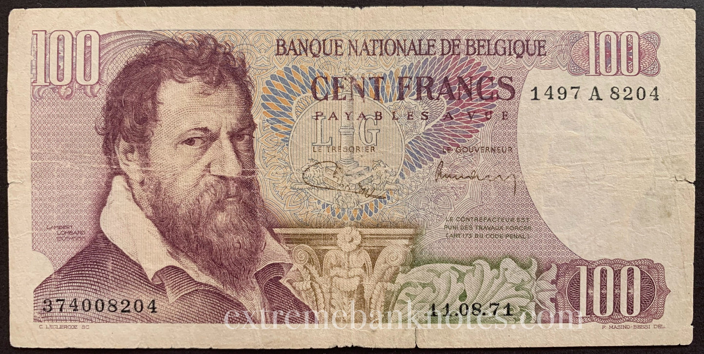 Belgium 100 Frank 1971 P-134b F