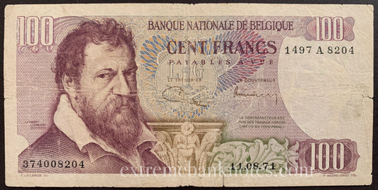 Belgium 100 Frank 1971 P-134b F