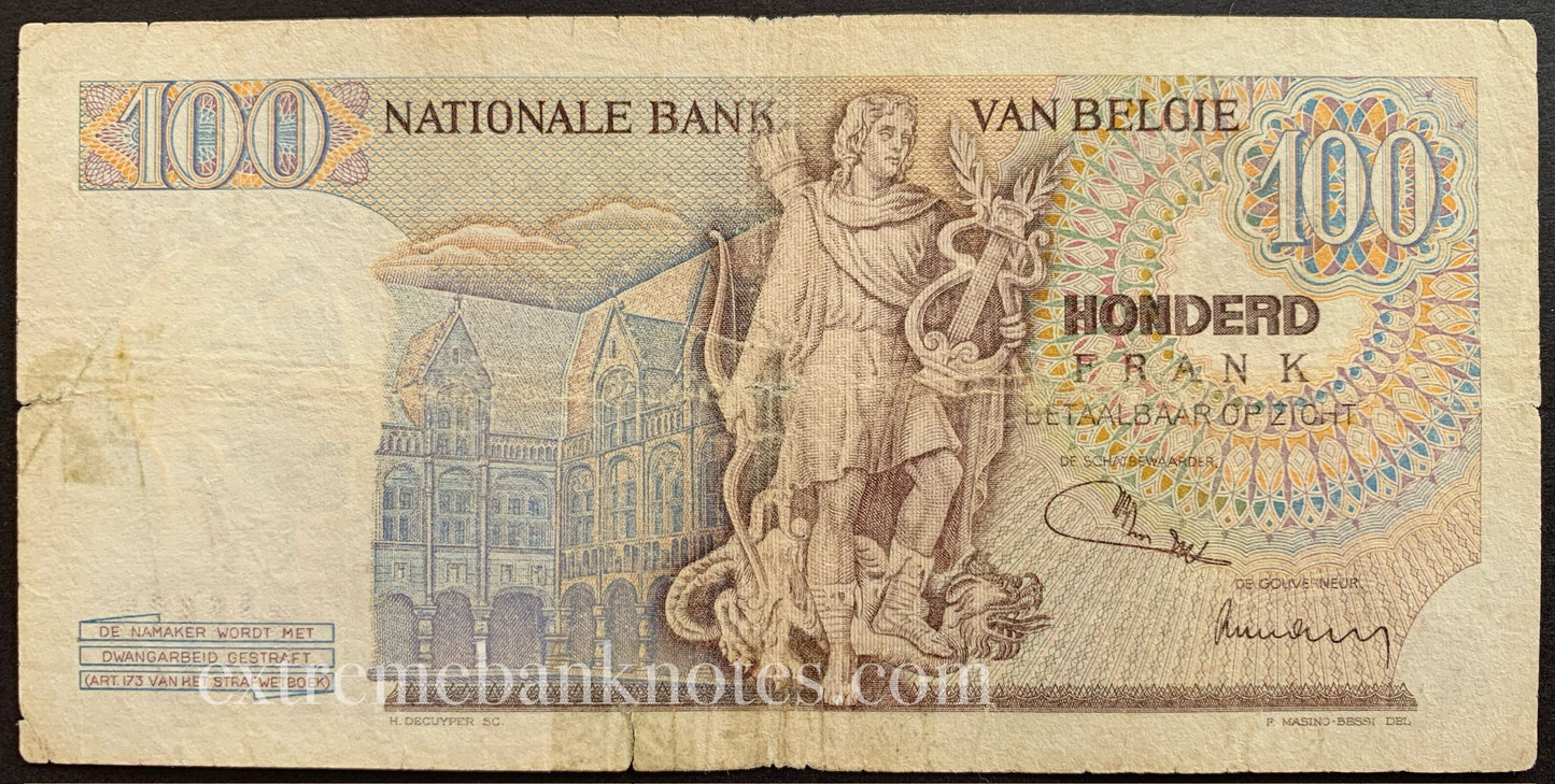 Belgium 100 Frank 1971 P-134b F