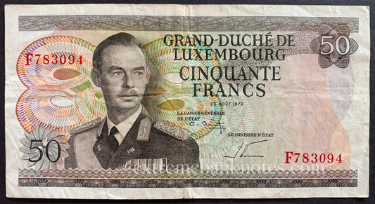 Luxembourg 50 Francs 1972 P-55a VF