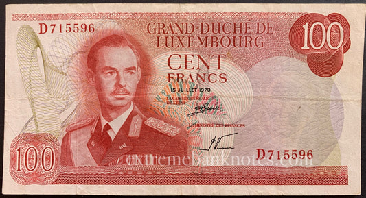 Luxembourg 100 Francs 1970 P-56 VF