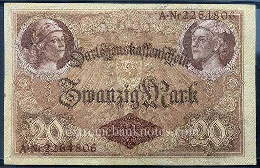 Germany Darlehenskassenschein 20 Mark 1914 P-48b XF