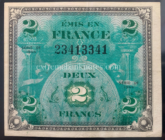 France Allied Military Currency 2 Francs 1944 P-114 VF